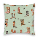 Thunderbird Boots Sage Quilted 20" Pillow