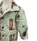 Thunderbird Boots Sage Youth Quilted Snap Jacket