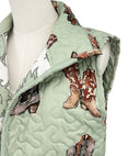 Thunderbird Boots Sage Quilted Cate Vest