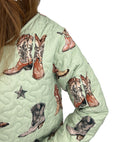 Thunderbird Boots Sage Cropped Quilted Jacket