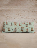 Thunderbird Boots Sage Quilted Oblong 14" x33" Pillow