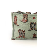 Thunderbird Boots Sage Quilted Tote