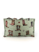 Thunderbird Boots Sage Quilted Tote