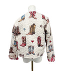 Thunderbird Boots Sand Cropped Quilted Jacket
