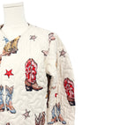 Thunderbird Boots Sand Cropped Quilted Jacket