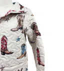 Thunderbird Boots Sand Quilted Snap Jacket