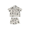 Thunderbird Boots Linen/Black Shorty Pajama Set