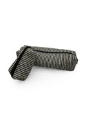 Ticking Stripe Linen/Black Quilted Hot Tools Bag