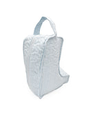 Ticking Stripe Blue Quilted Boot Bag