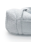 Ticking Stripe Blue Quilted Weekender Duffle Bag