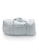 Ticking Stripe Blue Quilted Weekender Duffle Bag
