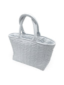 Ticking Stripe Blue Quilted Handbag