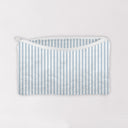 Ticking Stripe Blue Quilted Makeup Bag