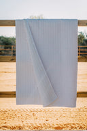 Ticking Stripe Blue Quilt