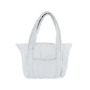Ticking Stripe Blue Zipper Tote Bag