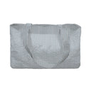 Ticking Stripe Blue Quilted Tote