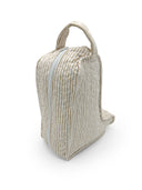 Ticking Stripe Brown Quilted Boot Bag