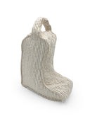 Ticking Stripe Brown Quilted Boot Bag
