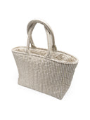 Ticking Stripe Brown Quilted Handbag