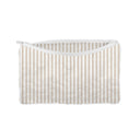 Ticking Stripe Brown Quilted Makeup Bag