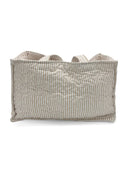 Ticking Stripe Brown Quilted Tote