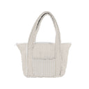 Ticking Stripe Brown Zipper Tote Bag