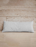 Ticking Stripe Grey Quilted Oblong 14" x33" Pillow