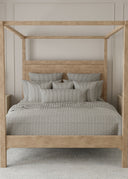 Ticking Stripe Linen / Black Quilt