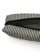 Ticking Stripe Linen/Black Quilted Hot Tools Bag