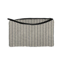 Ticking Stripe Linen/Black Quilted Makeup Bag