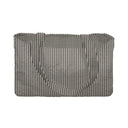 Ticking Stripe Linen/Black Quilted Tote