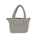 Ticking Stripe Linen/Black Zipper Tote Bag