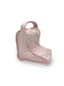 Ticking Stripe Sand/Fuchsia Quilted Boot Bag