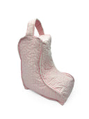 Ticking Stripe Sand/Fuchsia Quilted Boot Bag
