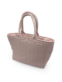 Ticking Stripe Sand/Fuchsia Quilted Handbag
