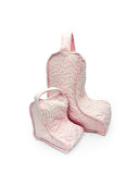 Ticking Stripe Sand/Fuchsia Quilted Boot Bag