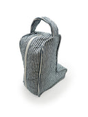 Ticking Stripe Navy Quilted Boot Bag