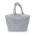 Ticking Stripe Navy Quilted Handbag