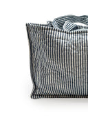 Ticking Stripe Navy Quilted Tote