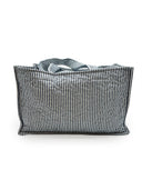 Ticking Stripe Navy Quilted Tote