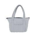 Ticking Stripe Navy Zipper Tote Bag