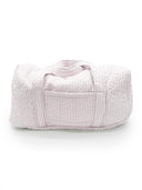 Ticking Stripe Pink Quilted Weekender Duffle Bag