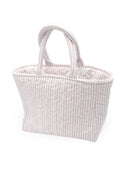 Ticking Stripe Pink Quilted Handbag