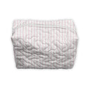Ticking Stripe Pink Quilted Makeup Bag