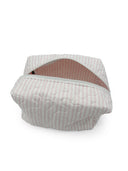 Ticking Stripe Pink Quilted Makeup Bag