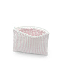 Ticking Stripe Pink Quilted Makeup Bag