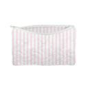 Ticking Stripe Pink Quilted Makeup Bag