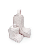 Ticking Stripe Pink Quilted Boot Bag