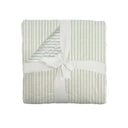 Ticking Stripe Sage Baby Blanket