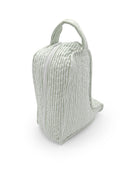 Ticking Stripe Sage Quilted Boot Bag